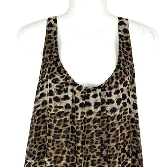 In Bloom L T-Back Chiffon Tank Top Animal Print Scoop Neck Sleeveless Tulip Back - Picture 3 of 11